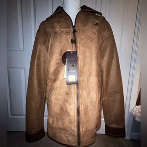 NWT Emporio Armani Collezion Suede Jacket w/ Leather Collar & Cuffs